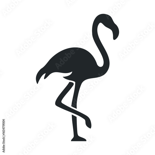 Silhouette of a graceful flamingo in minimalist design