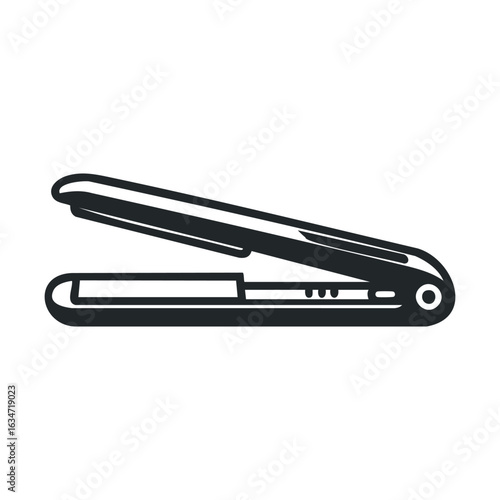 Sleek black hair straightener for smooth styling and frizz control