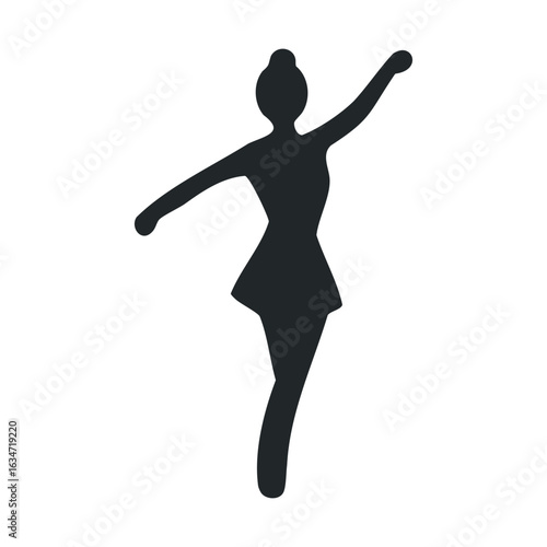 Silhouette of female ballet dancer in elegant pose