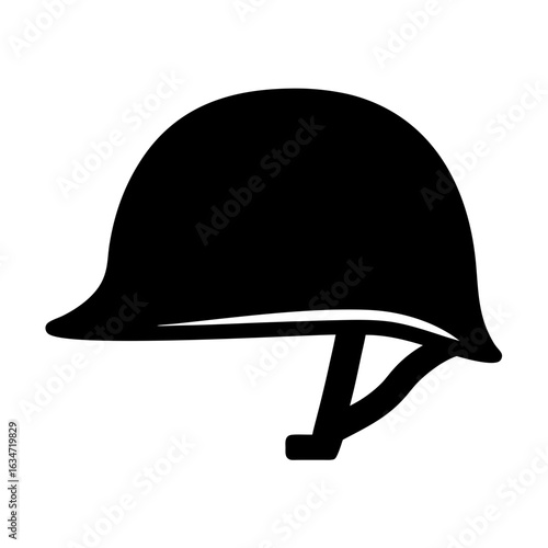 Black silhouette illustration of a jockey's riding helmet for equestrian sports