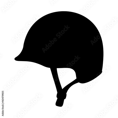 Silhouette of equestrian helmet for horseback riding and head protection gear