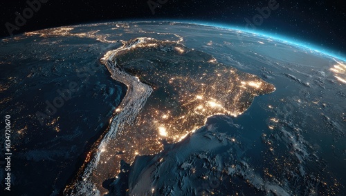 Earth at night, South America