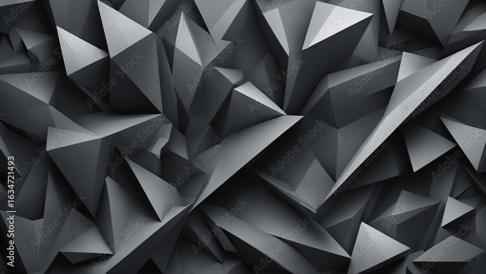 Fototapeta premium Abstract black geometric shapes in modern 3D design 