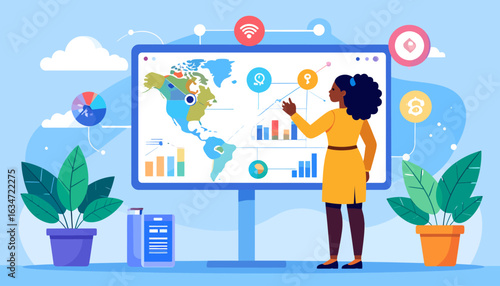 Global Data Analysis Presentation with a Woman Presenter