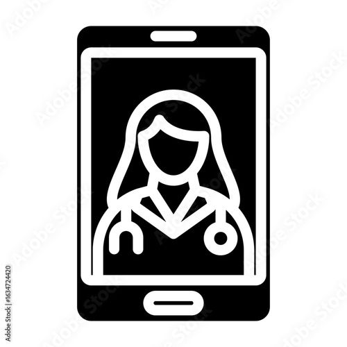 Telehealth Visit Vector Glyph Icon Design