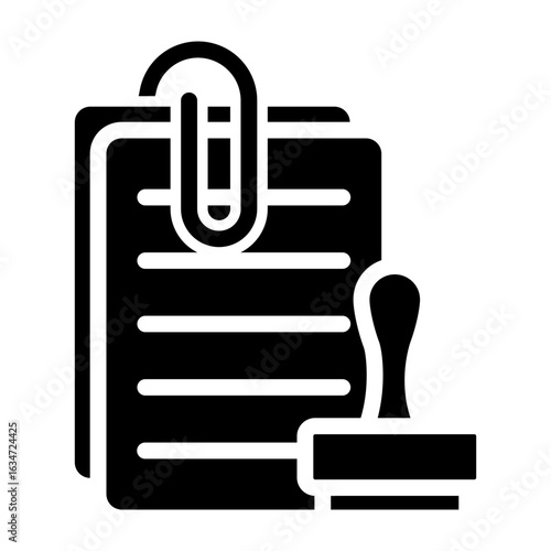 Regulatory Filing Vector Glyph Icon Design