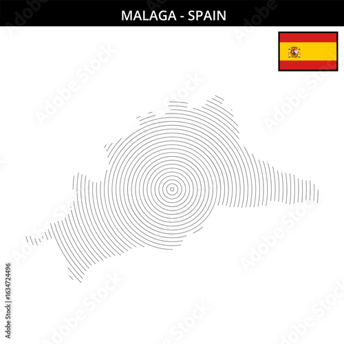 the unique geographical representation of Malaga Spain
