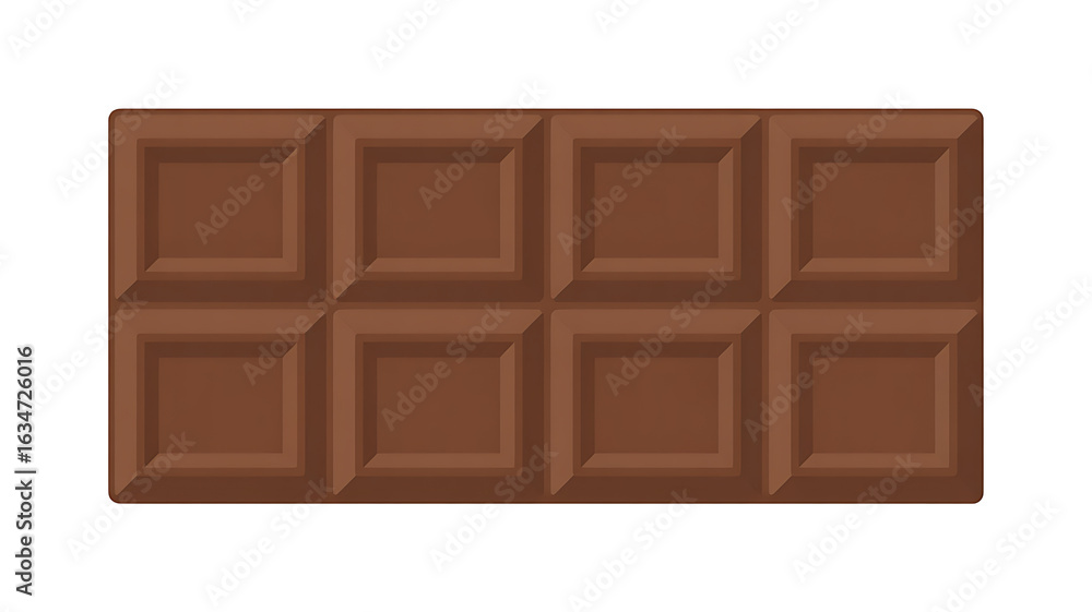 Fototapeta premium A rectangular chocolate bar, divided into squares. 