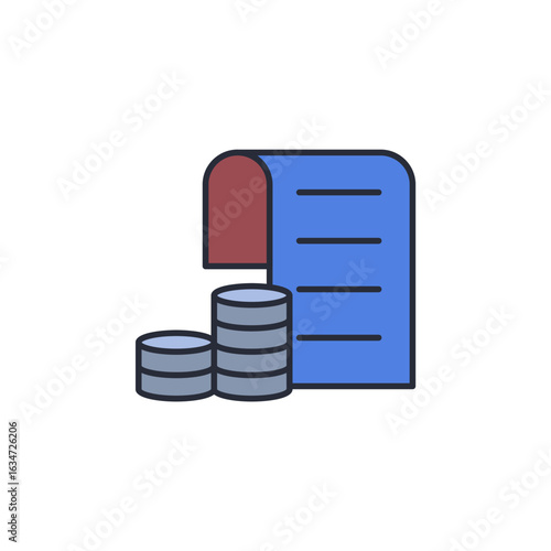 fees icon. linear style sign for mobile concept and web design. Vector icon. Symbol, logo illustration. Vector graphics