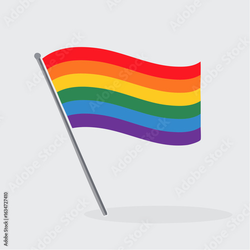 Regenbogenflagge auf Fahnenmast