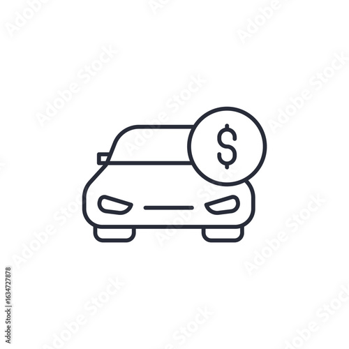 car payment icon. linear style sign for mobile concept and web design. Vector icon. Symbol, logo illustration. Vector graphics