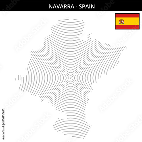 Navarra Spain with a unique city map and flag design