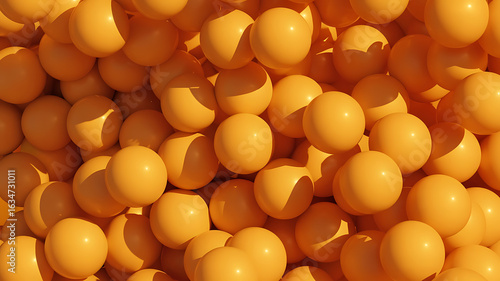 A multitude of bright orange spheres.
