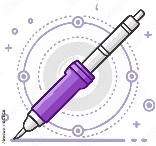 Solder tool soldering for hobby project and electronics projects with purple handle, tool for repair components