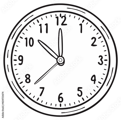 Hand drawn clock illustration showing time passing
