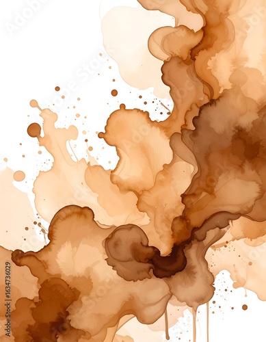 Abstract fluid art in shades of brown and beige