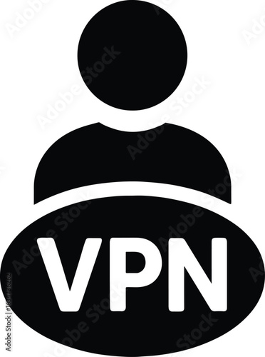 Illustration of a virtual private network icon representing secure and encrypted internet connection for user privacy