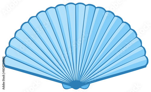 Blue Scallop Shell Graphic Design Element of Marine Life and Ocean Beach Seashell