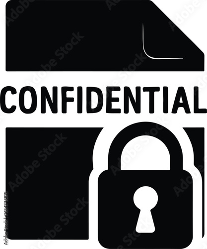 Confidential document icon representing data security and privacy ensuring restricted access and information protection