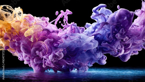 Abstract ink swirling in vibrant colors (2)