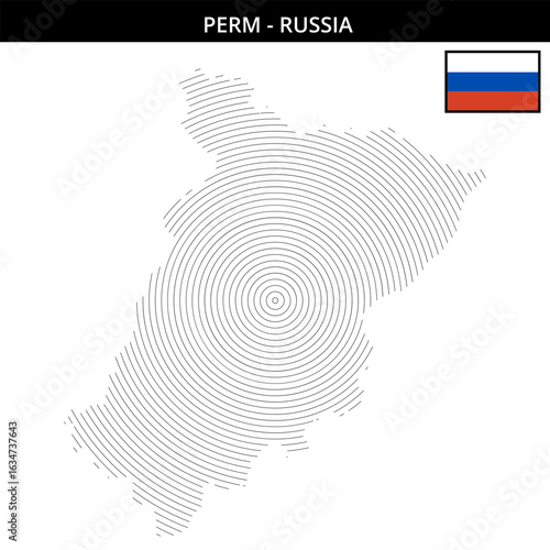 Perm Russia with its unique map design and flag