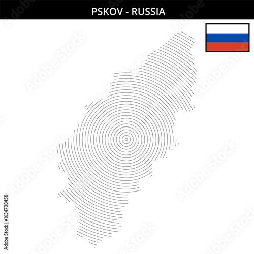 Pskov Russia with its distinct geographical outline