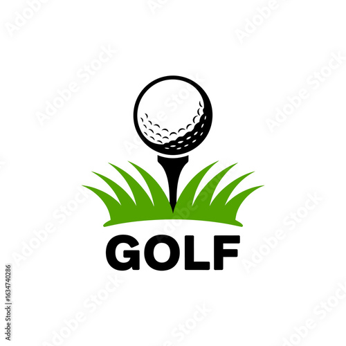 Golf Ball on Tee Logo Design for Sporting Events and Brand Identity Golf Course Advertisement