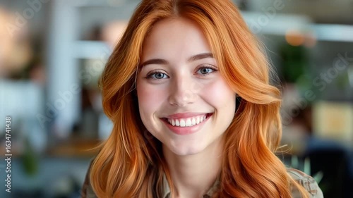 Wallpaper Mural A woman with long red hair smiles at the camera Torontodigital.ca