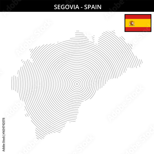 Segovia Spain map with its iconic architecture and culture