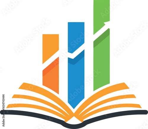 Financial growth book data analysis education concept