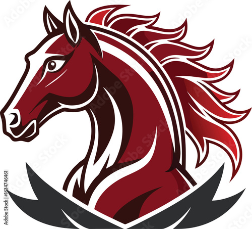Wallpaper Mural Vector silhouette of a wild horse head with a flowing mane, a perfect design for a tattoo or logo Torontodigital.ca