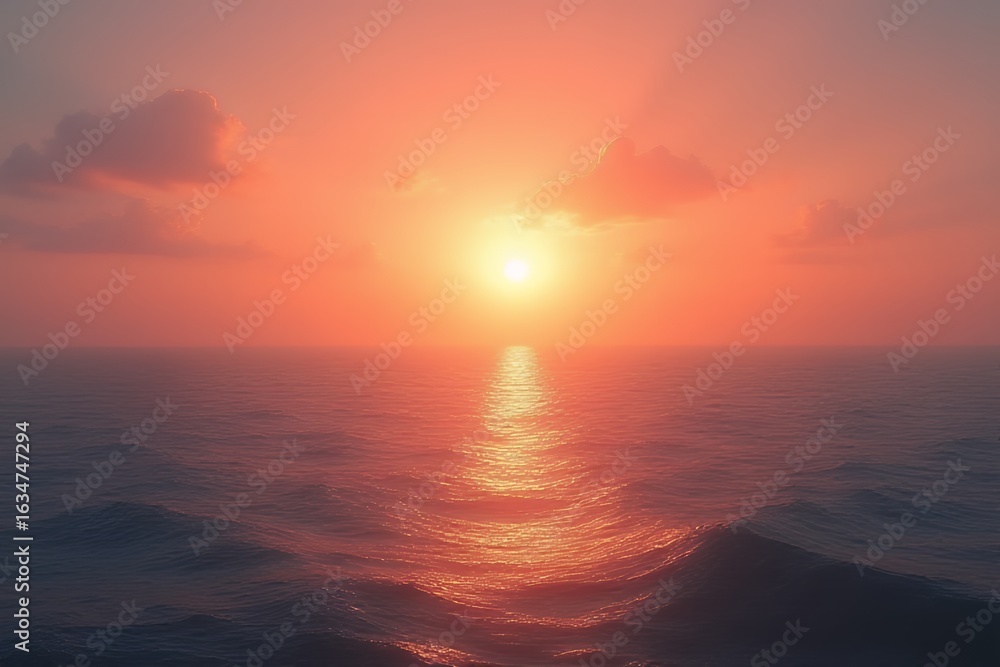 Obraz premium Dramatic Sunset Over the Ocean