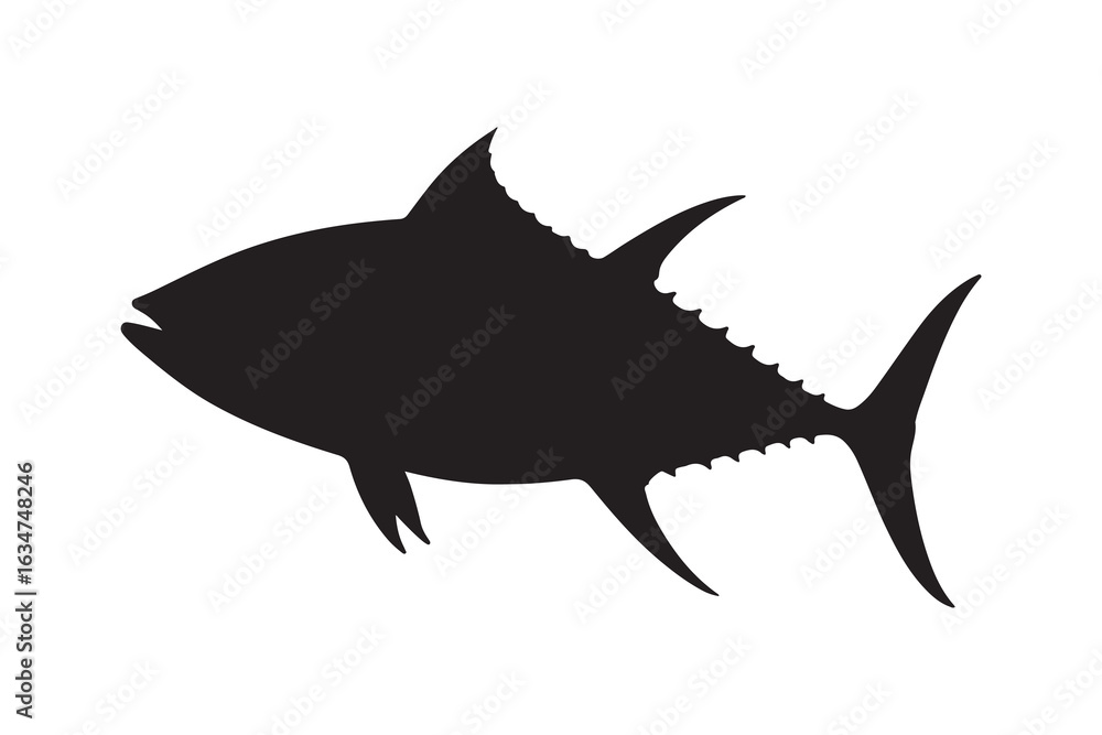 Obraz premium Black Tuna Fish Silhouette Design