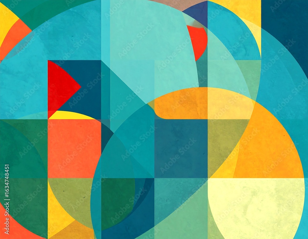 Fototapeta premium Abstract geometric shapes, vibrant colors