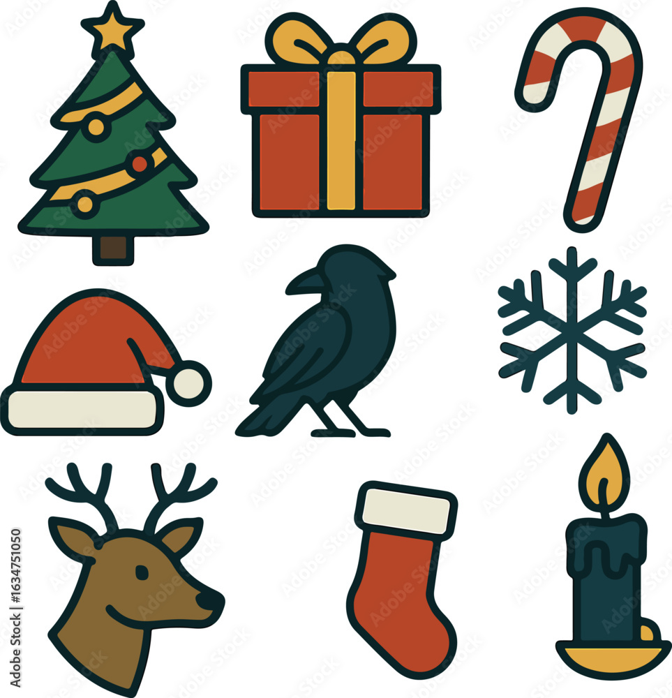 Naklejka premium set of christmas icons