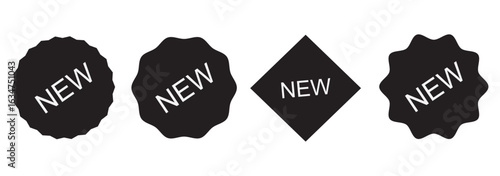 New arrival badge icon  set featuring a round design with the text "New Arrival" for promotions