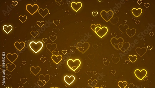Abstract gold hearts background
