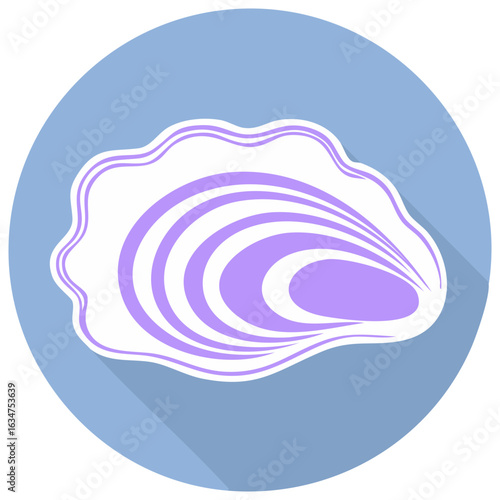Oyster Icon Flat Design Food Seashell Mollusk Graphic Sign Symbol Illustration