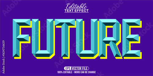 future typography word art illustration, editable text effect