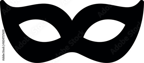 Black masquerade mask icon silhouette
