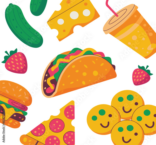 Abstract geometric pattern with vibrant color accents and clean typography