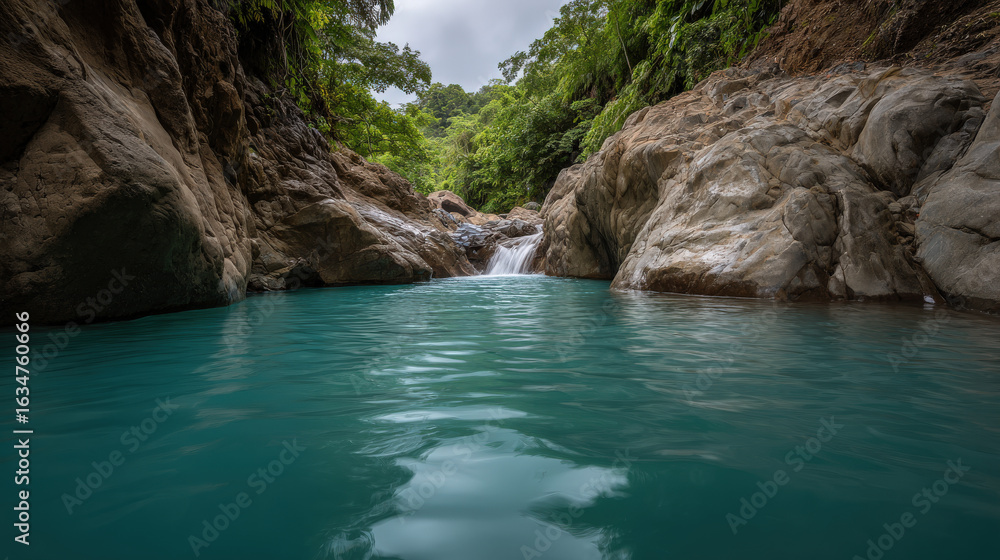 Fototapeta premium experience enchanting beauty of summer landscapes in costa rica featuring breathtaking waterfalls cascading down