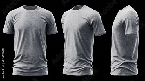Advanced gray t-shirt mock-up template for digital clothing previews. Trending t-shirt mock-up is perfect for branding, ecommerce, or presentation materials.