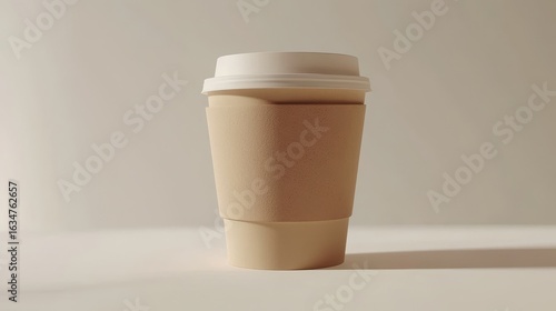 Cardboard coffee cup mockup in a clean modern design
