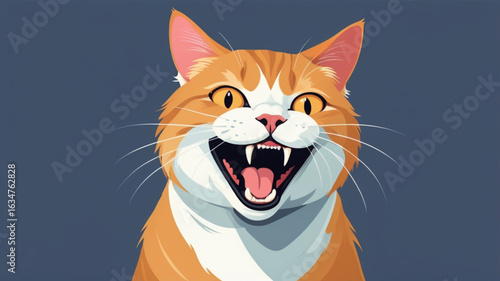 Cat with open mouth.A cute cat with an open mouth and a surprised expression