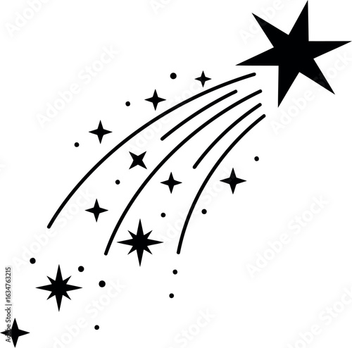 Shooting star silhouette cosmic wonder