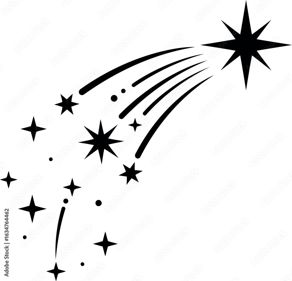 Fototapeta premium Shooting starbursts sparkle trail vector