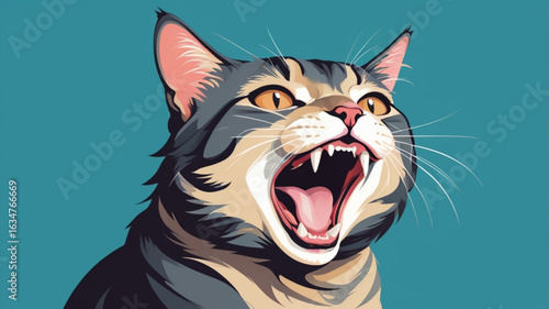 Cat with open mouth.A cute cat with an open mouth and a surprised expression