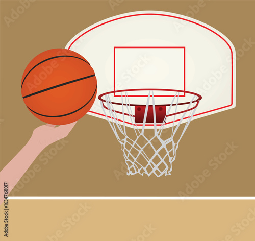 Basketball hoop and ball. vector illustration	