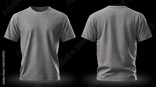 Bona fide black t-shirt mock-up template for legitimate product visualization. A veritable 3d t-shirt mock-up for credible branding. Legitimate front and back view 3d t shirt template